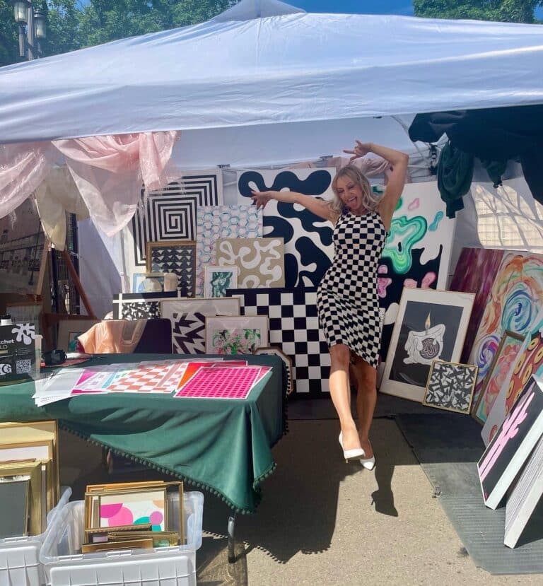Kaleigh Gold Ratchet Gold Dancing in her tent at yeg whyte ave art walk