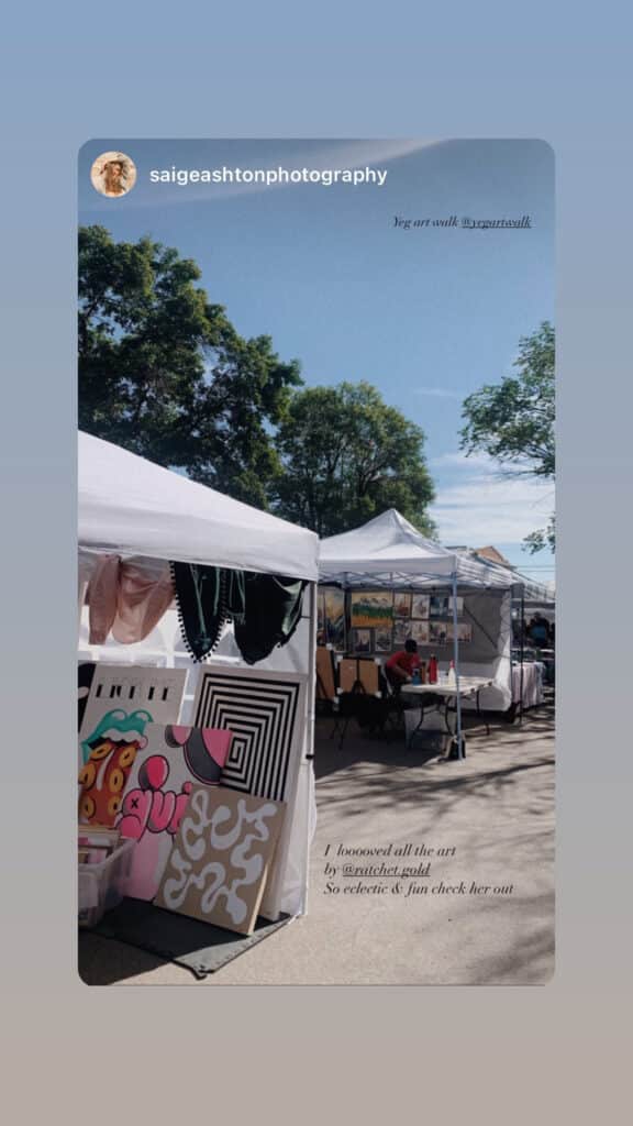 Ratchet Gold Art Walk Fan Video Tent Walk by Instagram