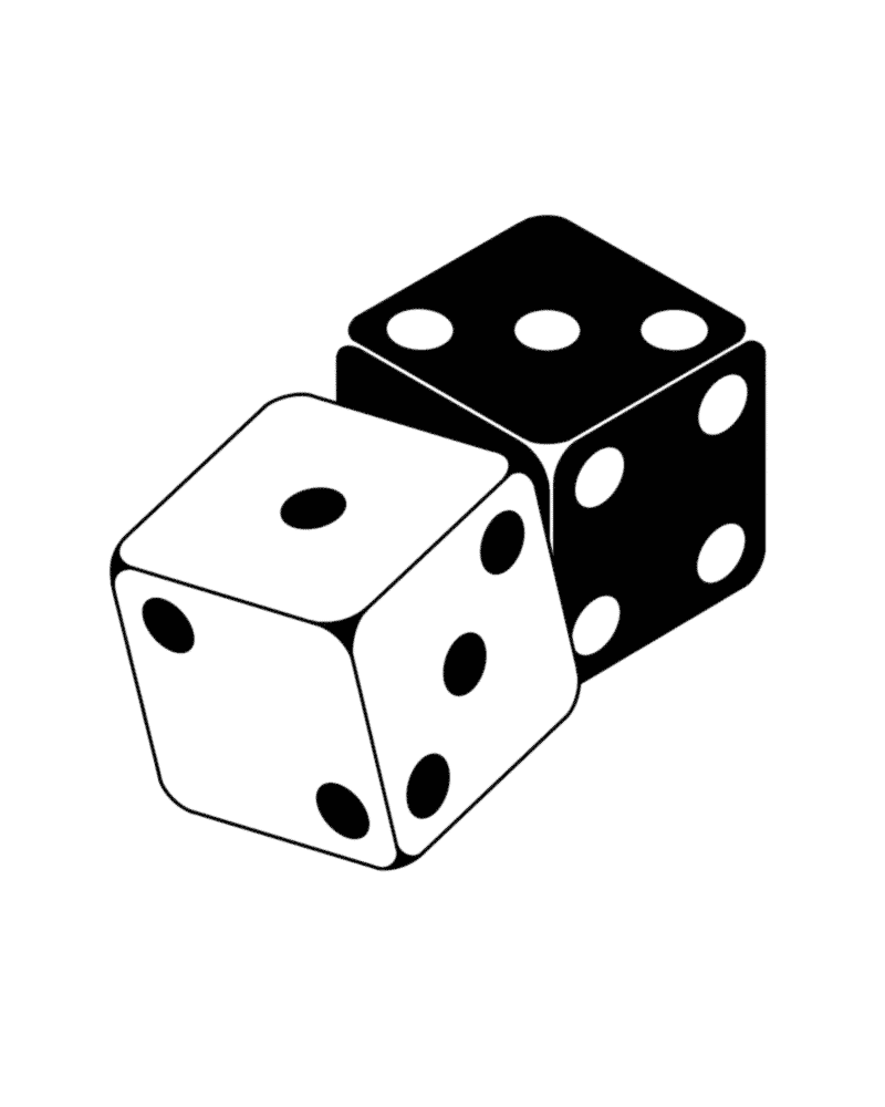 Ratchet Gold Art print dice spicy dicey black and white digital