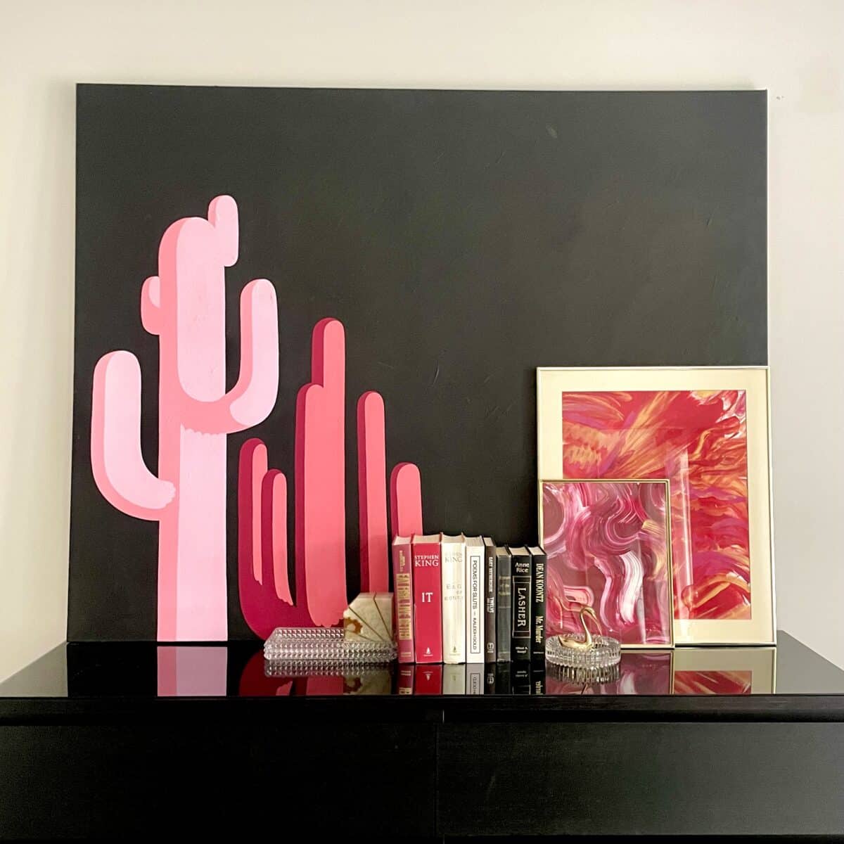 CACTI and WAR PAINT and CERISE Paintings ratchet gold art & design